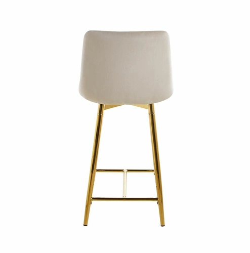 Hoker Poly Low beżowy welurowy z oparciem na złotych nogach glamour do kuchni Intesi