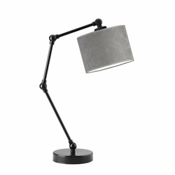 Lampka nocna ASMARA nowoczesna szara welurowa z regulacją wysokości do sypialni Lysne