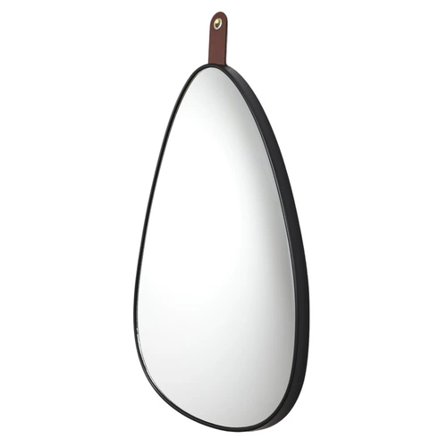 Lustro nieregularne Chigago czarne z uchwytem do przedpokoju lub sypialni na ścianę