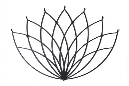 Wieszak ścienny do przedpokoju Lotos nowoczesny czarny metalowy POLYHEDRA 68 cm