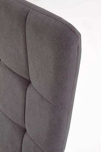 Krzesło tapicerowane Intesi Stagy szare nowoczesne do jadalni i kuchni na czarnych nogach