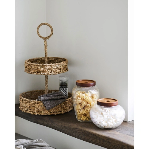 Taca dekoracyjna okrągła Rifbjerg trawa morska naturalna do serwowania