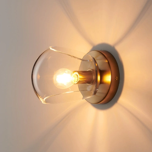 Kinkiet ścienny COSMIC Step into Design nowoczesny złoty szklany 15 cm do salonu