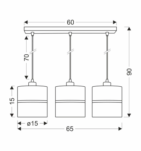Lampa wisząca Assam czarny+złoty 3x60W E27 abażur czarny+złoty pasek