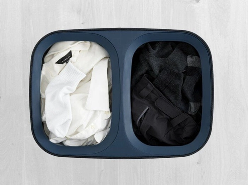 Joseph Joseph Tota nowoczesny kosz na pranie 90l z 2 komorami do łazienki czarny