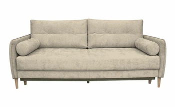 Sofa rozkładana Lika 3 osobowa z funkcją spania do salonu beżowa z pojemnikiem