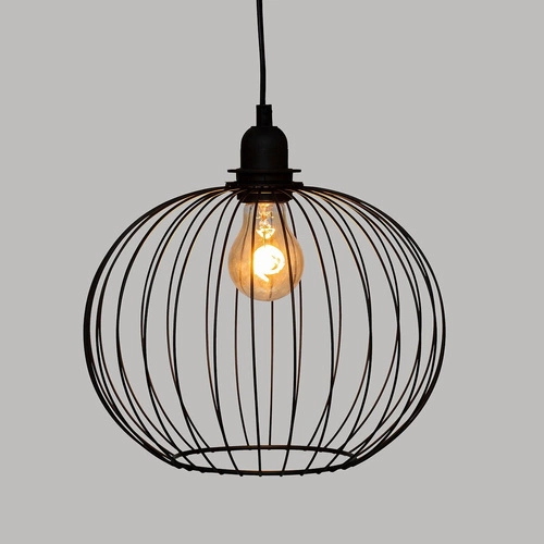 Nowoczesna lampa wisząca Victa czarna Atmosphera do salonu i kuchni metalowa 28 cm