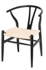 Krzesło Wicker Color naturalne/czarne inspirowane Wishbone