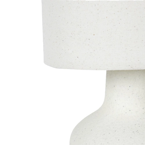Lampka nocna ceramiczna Lamil kremowa z abażurem do sypialni nowoczesna Intesi 50 cm