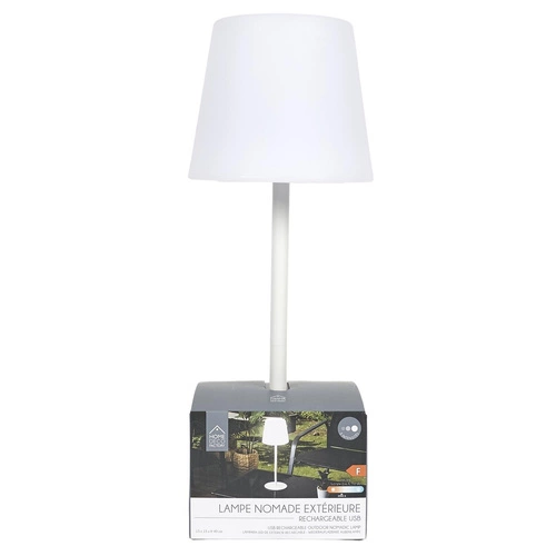 Intesi nowoczesna biała lampa stołowa LED USB bezprzewodowa do salonu i na taras