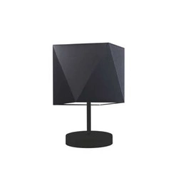 Lampka nocna PASADENA czarna nowoczesna z abażurem do sypialni lub salonu LYSNE 30 cm