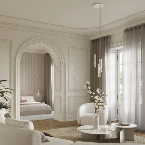 Nowoczesna lampa wisząca LAMI 3L biała metalowa do salonu i kuchni SOLLUX LIGHTING