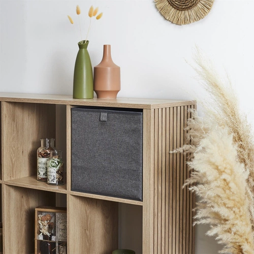 Intesi Poli szare pudełko materiałowe 30x30 do regału składane dekoracyjne