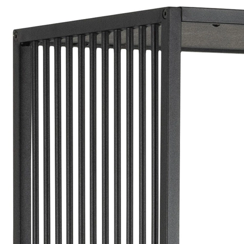 Regał na książki loftowy czarny metalowy Strington Actona 85 cm do salonu i jadalni