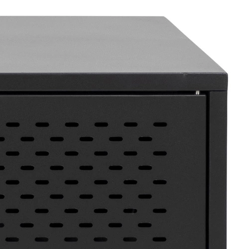 Komoda Newcastle I czarna metalowa 160 cm nowoczesna industrialna na nóżkach do salonu