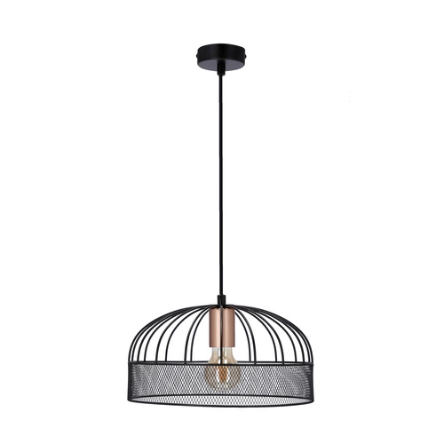 Lampa wisząca Levi złoty 1x40W E27 klosz czarny