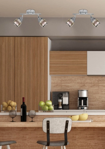 Nowoczesna lampa sufitowa Milton chromowana z ruchomymi kloszami do salonu i kuchni