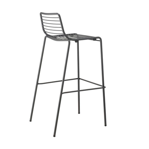 Hoker metalowy Summer antracytowy z oparciem do kuchni i wyspy nowoczesny 75 cm SCAB Design