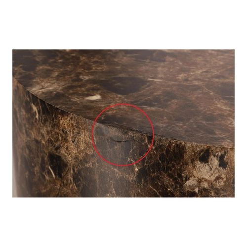 Zestaw 2 stolików Dice okrągłe marmur     brązowy outlet