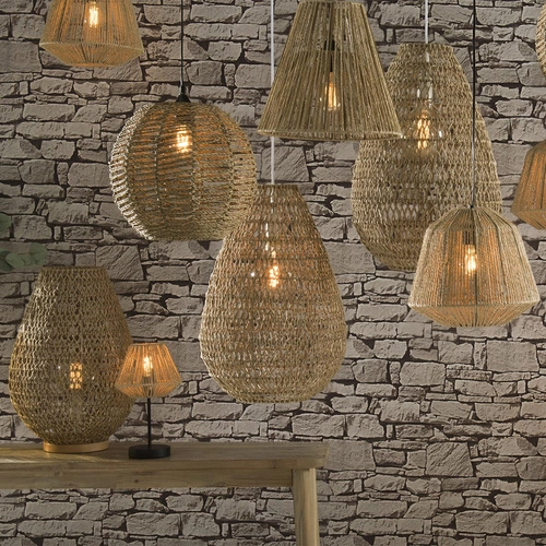 Lampa wisząca Etel papierowa boho do salonu i jadalni naturalna Atmosphera 55 cm