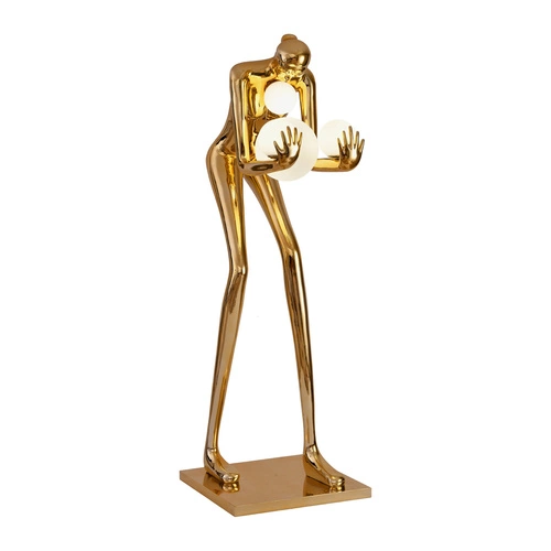 Lampa podłogowa WOMAN-2 GOLD złota nowoczesna glamour do salonu Step into Design 190 cm