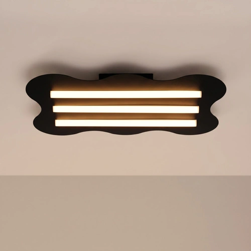 Plafon sufitowy KLOVER czarny nowoczesny LED do salonu 66 cm