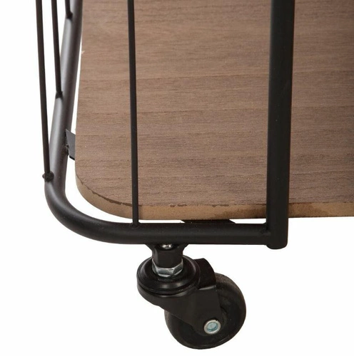 Regał metalowy Jordi na kółkach industrialny do salonu i kuchni czarny Atmosphera 70 cm