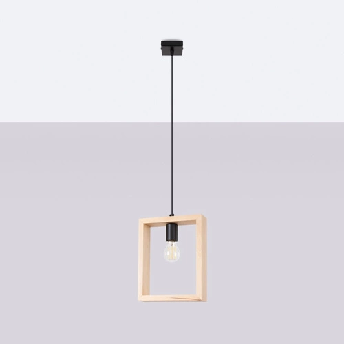 Lampa wisząca ARIES skandynawska drewniana regulowana do salonu i jadalni 24 cm