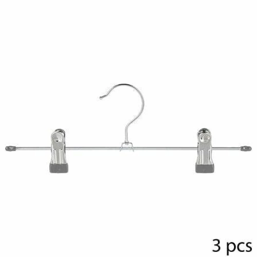 Zestaw 3 metalowych wieszakow na spodnie