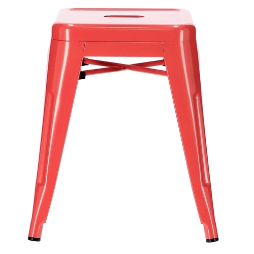 Taboret Paris czerwony metalowy inspirowany Tolix do kuchni i jadalni styl industrialny