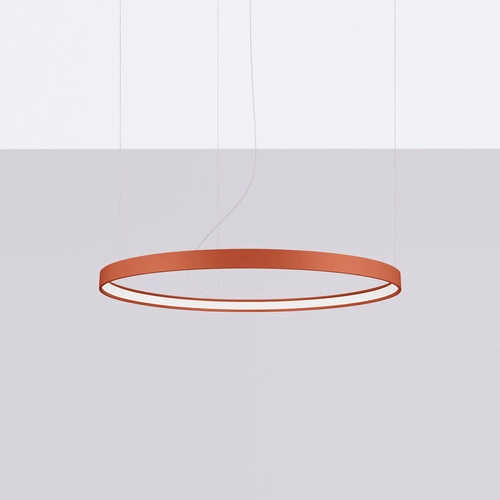 Nowoczesny żyrandol LED RIO 78 czerwony ochra regulowany do salonu lub nad stół 78 cm