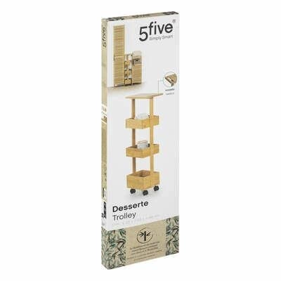 5five simply smart drewniany wózek kuchenny z bambusa na kółkach, 3-poziomowy, do kuchni