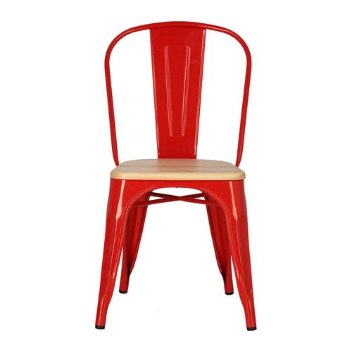 Krzesło Paris Wood czerwone sosna naturalna