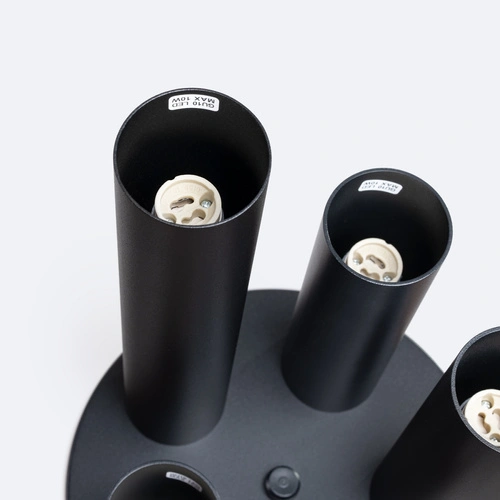 Plafon sufitowy nowoczesny LAGOS 5P czarny stalowy do salonu i sypialni SOLLUX