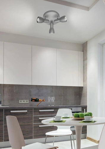 Plafon sufitowy Picardo srebrny metalowy nowoczesny regulowany do salonu i kuchni 29 cm