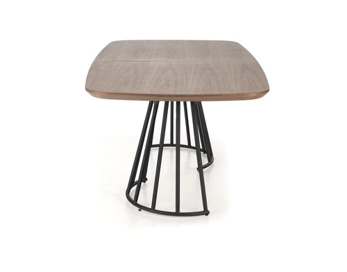 Stół rozkładany do jadalni Every orzechowy nowoczesny loftowy z czarnymi nogami 180 cm Intesi