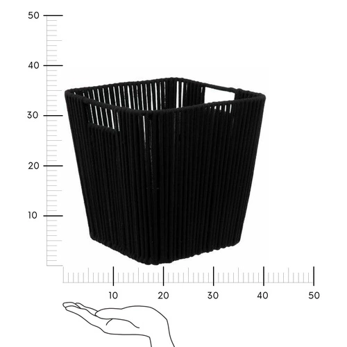 Kosz do przechowywania Manille 31x31 cm czarny nowoczesny metalowy do sypialni 5five