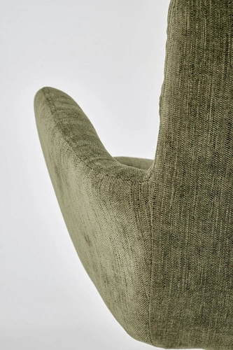 Krzesło obrotowe tapicerowane Ophelia Intesi oliwkowe do jadalni i salonu nowoczesne z podłokietnikami