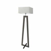 Lampa podłogowa JAWA abażur jasny szary stelaż hebanowy