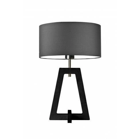 Lampka nocna Clio nowoczesna glamour z abażurem grafitowym i hebanową podstawą do sypialni