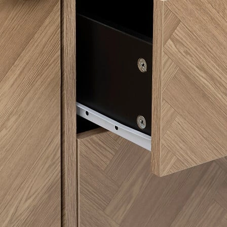 Komoda Chevrons nowoczesna z szufladami i półkami 160 cm loftowa do salonu Atmosphera