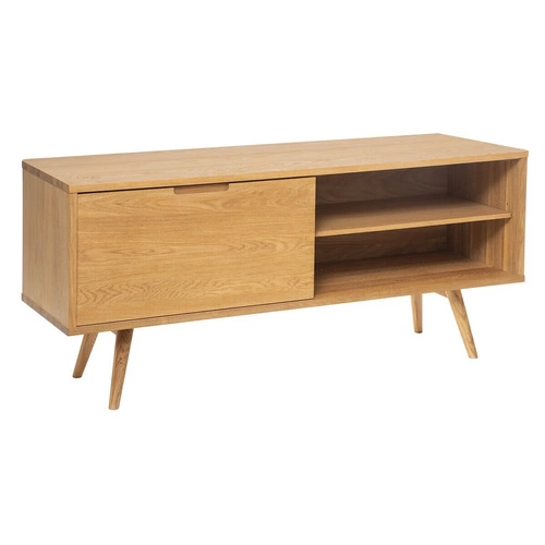 Komoda z szufladami Digha 160 cm brązowa nowoczesna na nóżkach do salonu Atmosphera