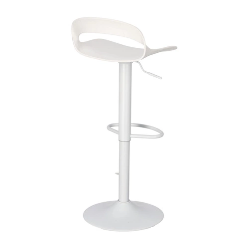 Hoker z oparciem regulowany Nest Simplet biały nowoczesny do kuchni wyspy lub baru