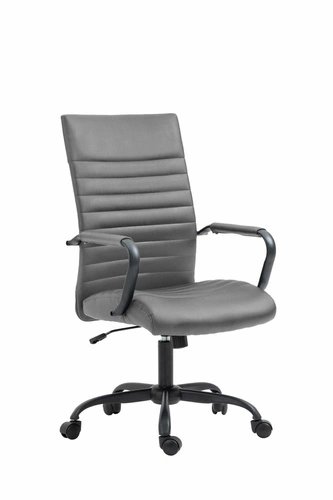 Fotel biurowy ergonomiczny obrotowy Sorpreso szary skórzany nowoczesny z podłokietnikami do biura