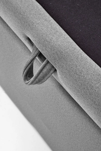 Łóżko tapicerowane Renji 160x200 z pojemnikiem szare welurowe do sypialni nowoczesne