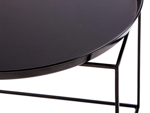Stolik kawowy Ramme okrągły metalowy czarny nowoczesny 63 cm do salonu NORDIFRA