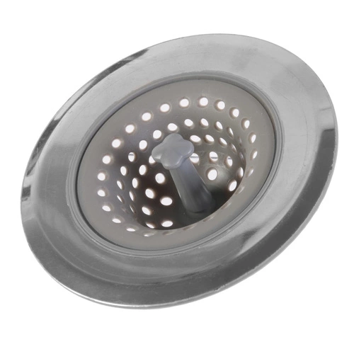 Sitko do zlewu kuchennego Intesi szare silikonowe i stal nierdzewna nowoczesne 11 cm