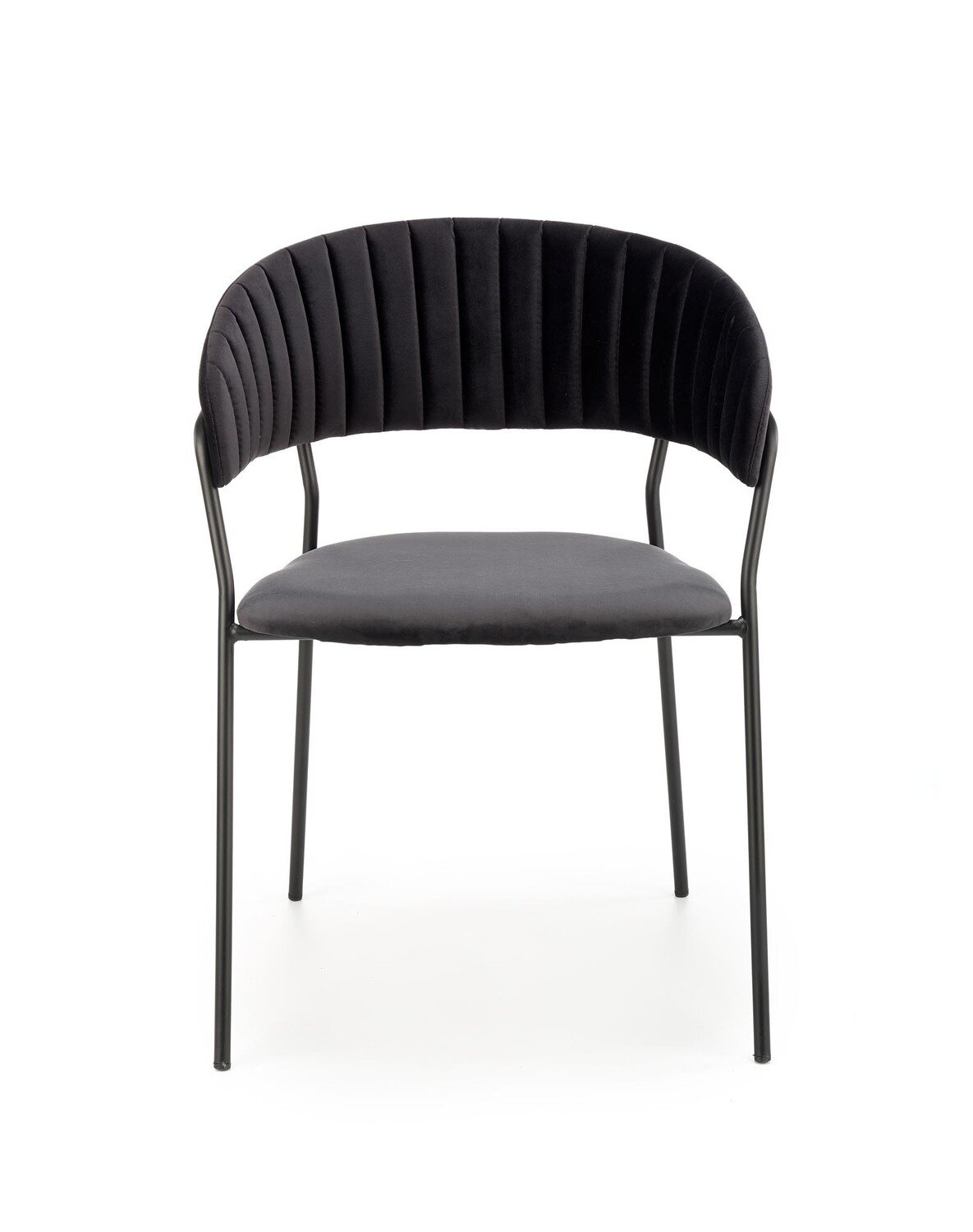Krzesło welurowe Black Glam Intesi czarne nowoczesne do jadalni i salonu glamour