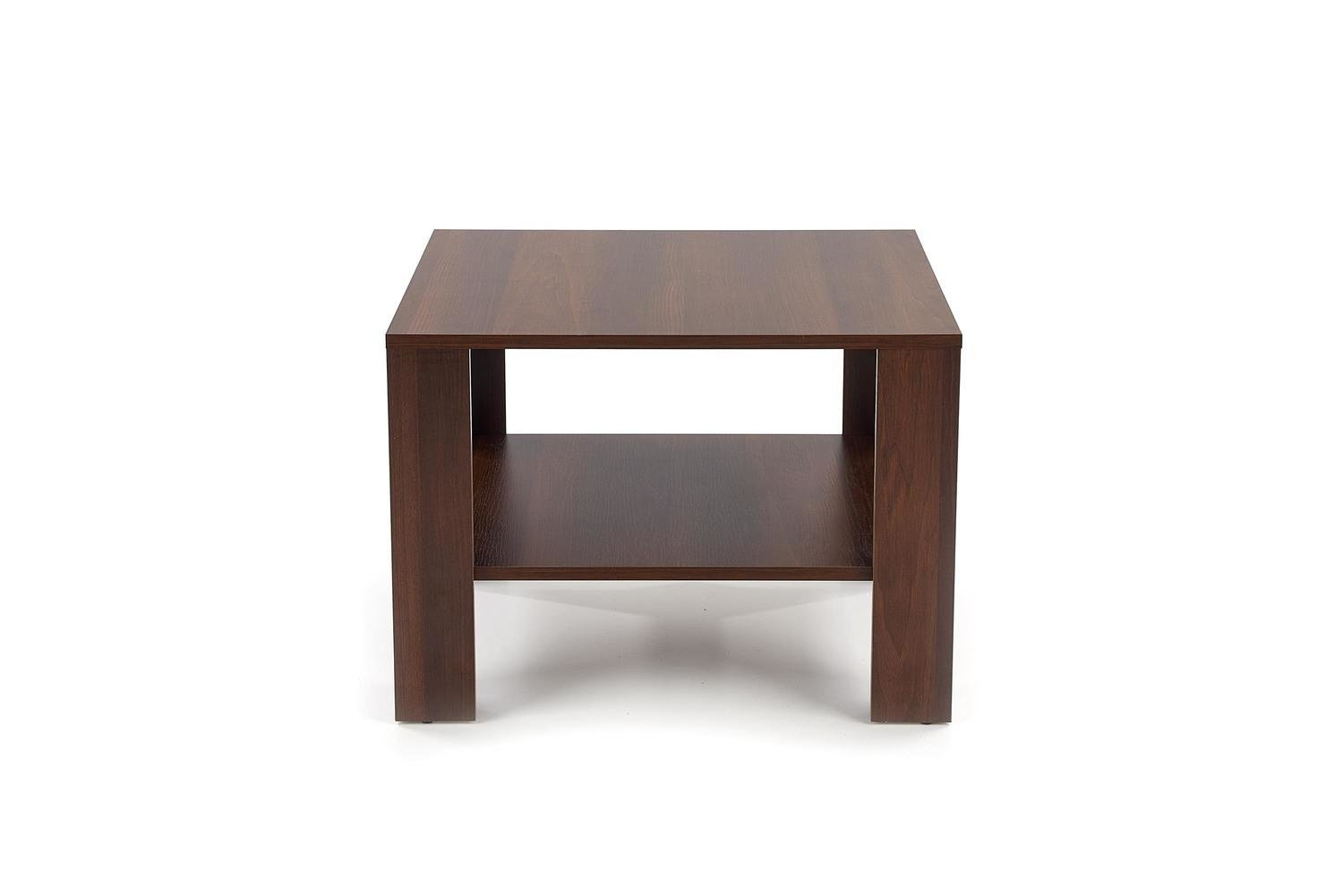 Stolik kawowy Tastur S kwadratowy nowoczesny ciemny orzech z półką do salonu Intesi 70x70