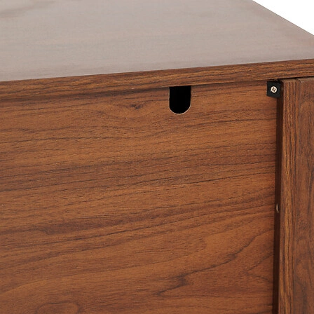 Komoda Wany Atmosphera brązowa japandi z frezowanymi frontami do salonu i sypialni 80 cm
